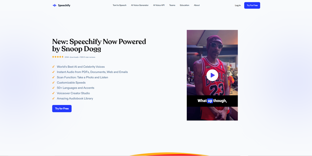 Interface of Speechfly - an easy-to-navigate Snoop Dogg AI voice generator