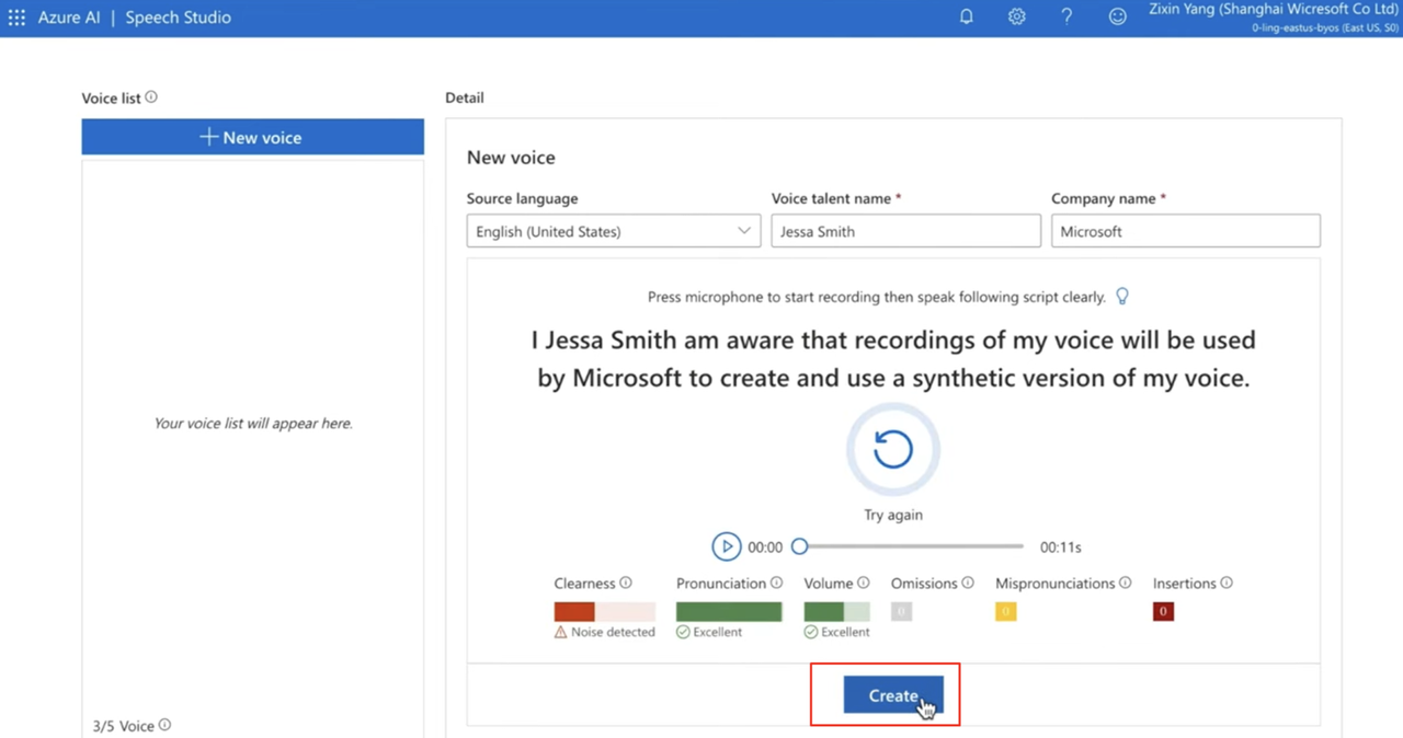 Generating a Microsoft AI voice on a PC