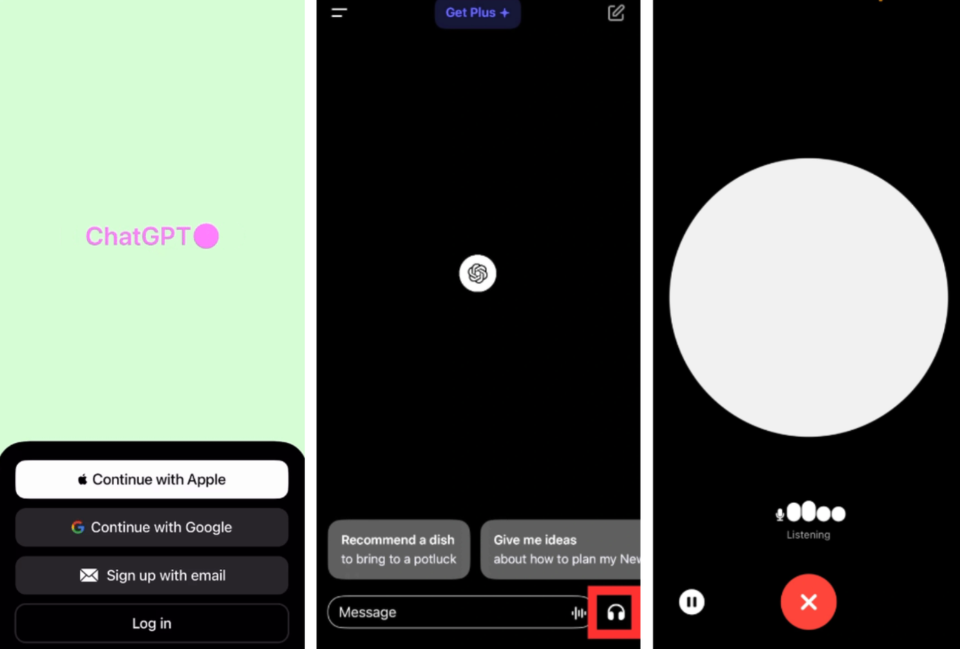 Showing how to enable and use the ChatGPT voice feature