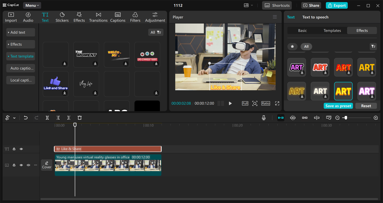 Editing interface of the CapCut desktop video editor - a perfect tool to create the best marketing advertisements