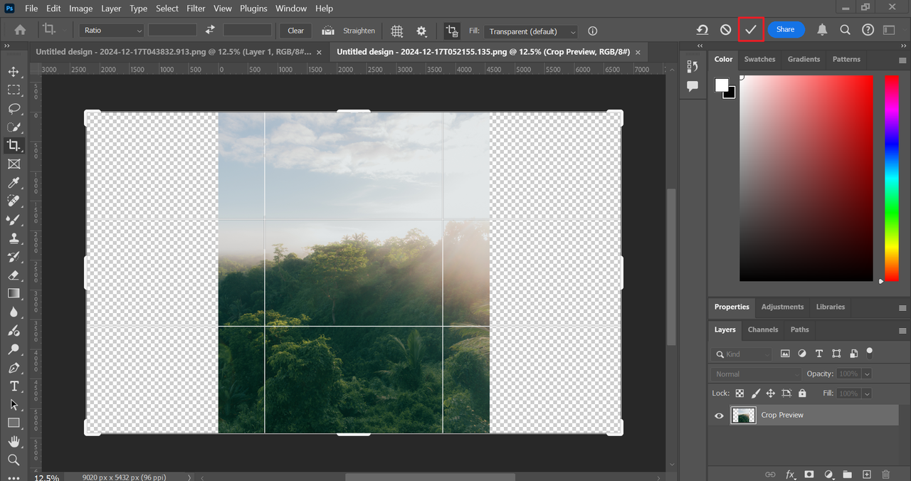 How to expand a photo in Photoshop: Upload your image