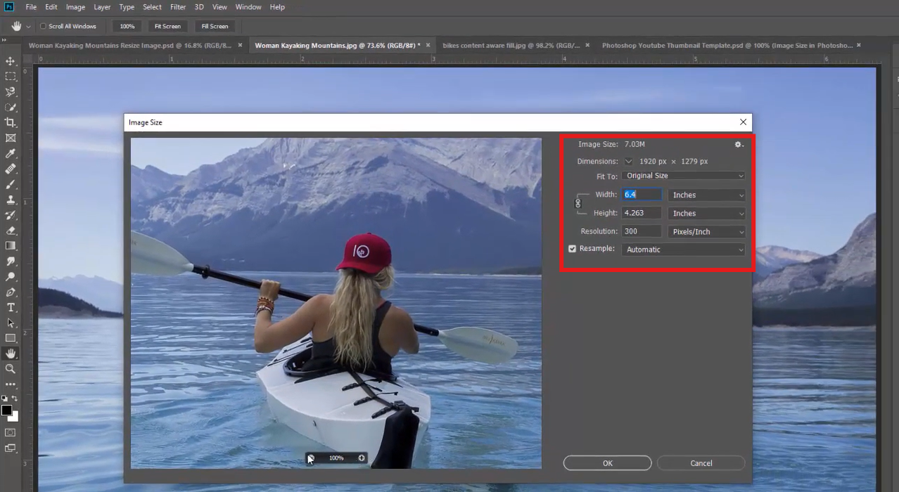 how to make photo larger in photoshop