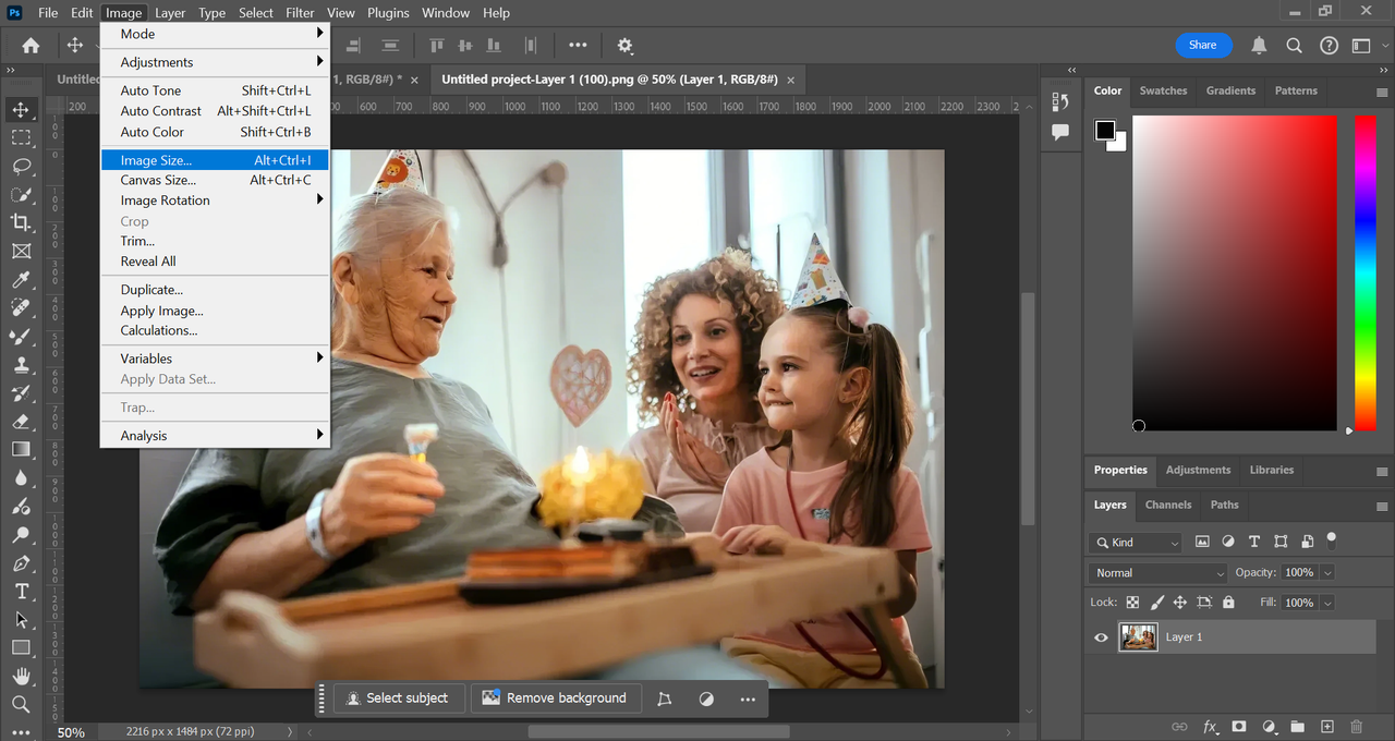 Enhance image resolution Photoshop with Image Size