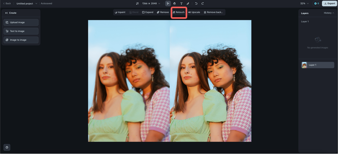 Online photo blur enhancer