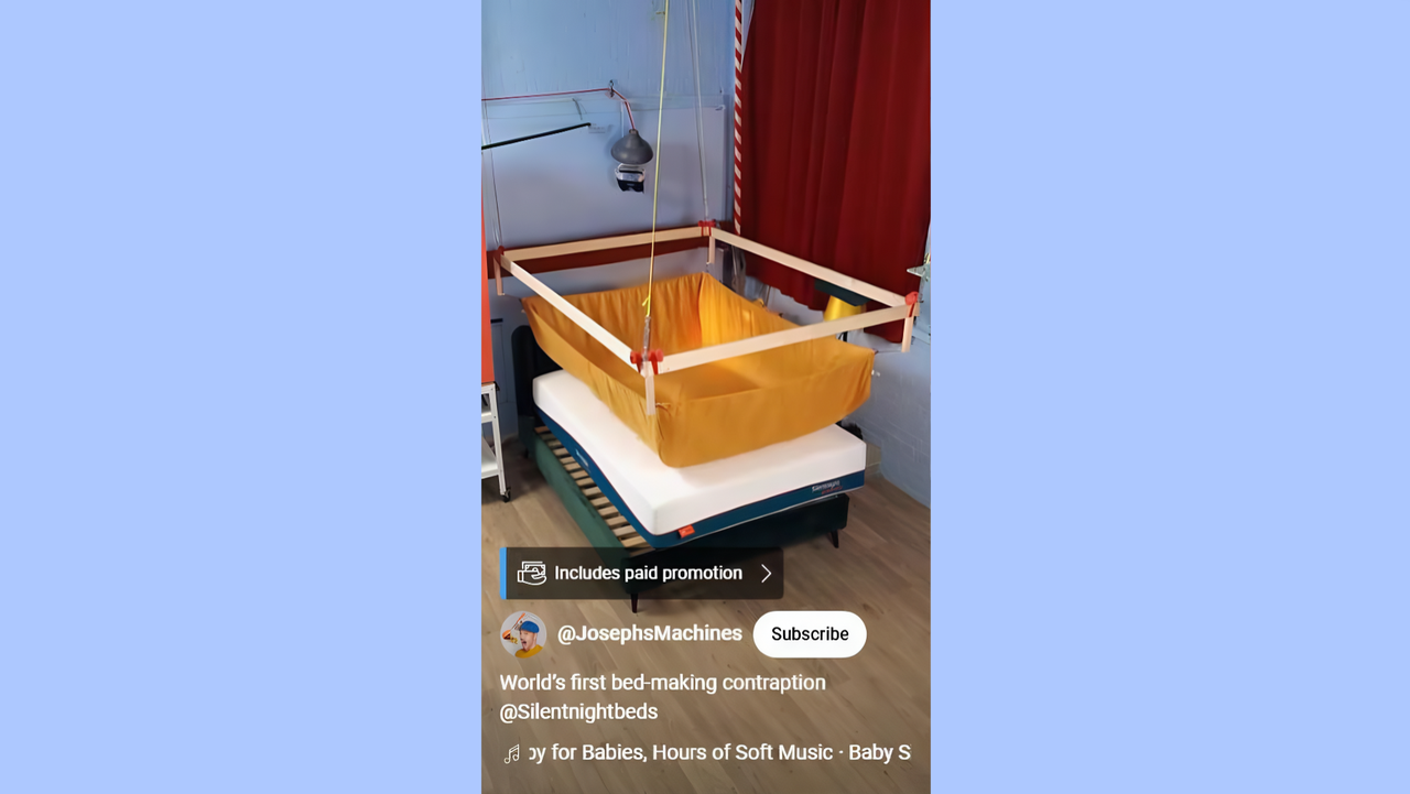 Top trending YouTube Short of 2024: World's first bed-making contraption @Silentnightbeds