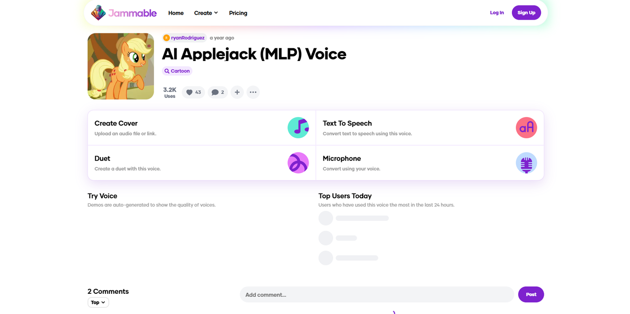 Interface of Jammable - a valuable tool to make MLP AI voices