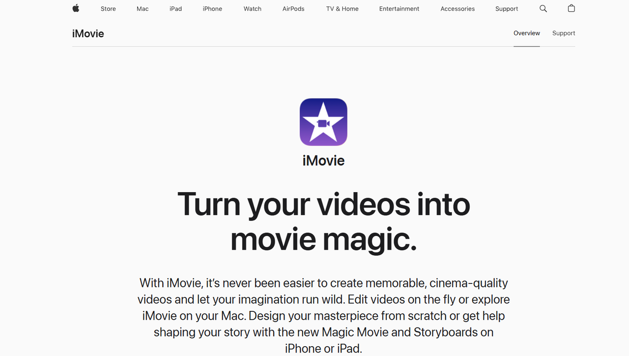 iMovie Homepage