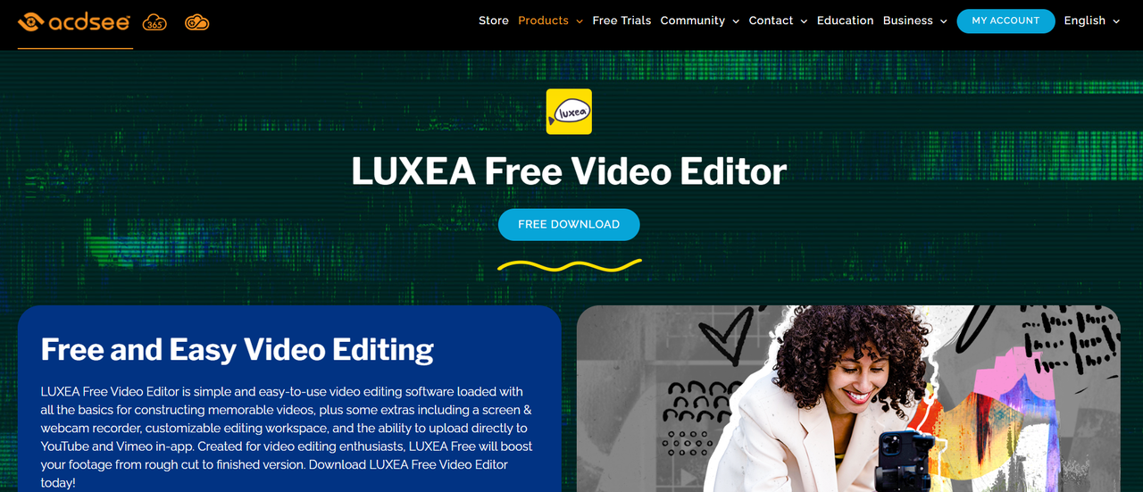 ACDSee Luxea Video Editor Homepage