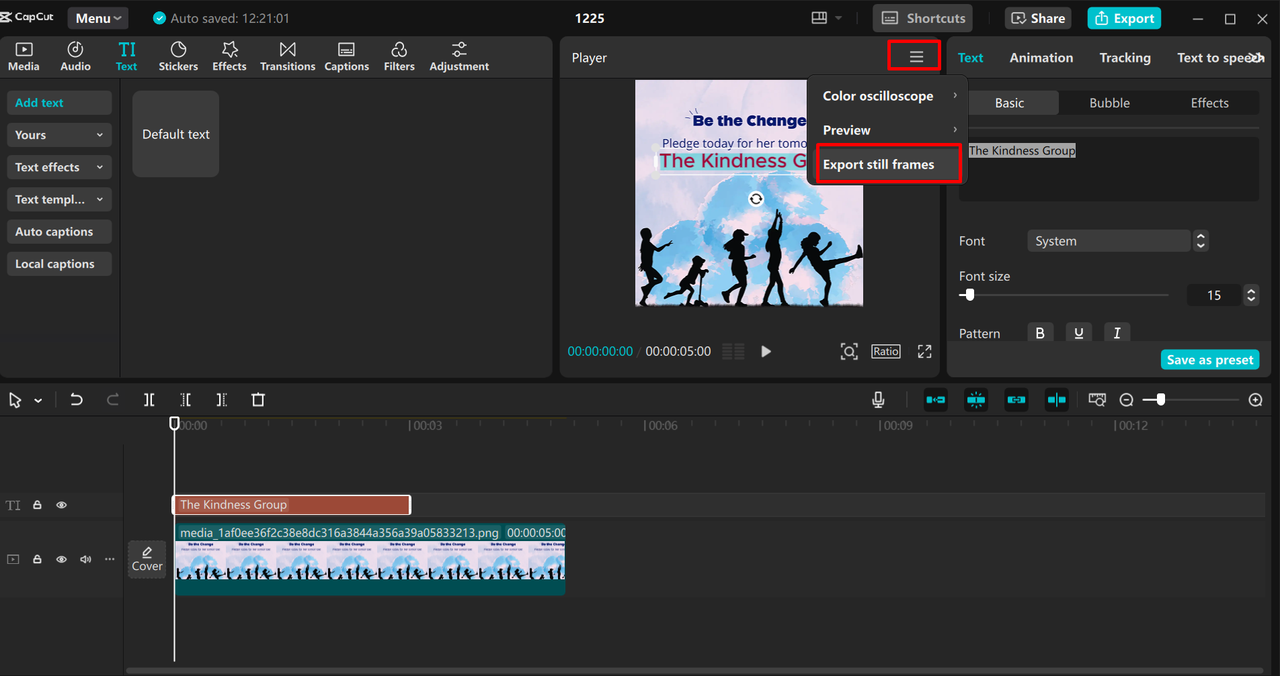 Exporting media from the CapCut desktop video editor