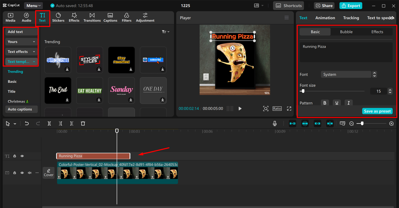 Making a funny poster within the CapCut desktop video editor