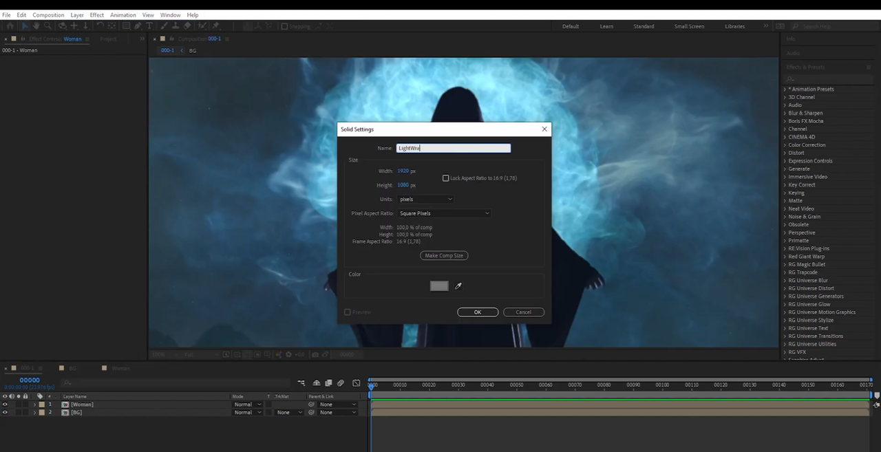 Preparing layer to AE light wrap in After Effect