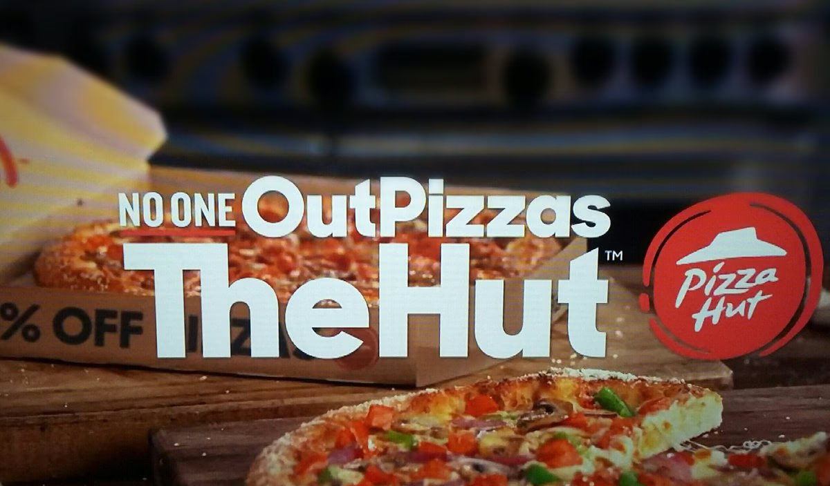  Image of Pizza Hut  advertisement with a quotation 