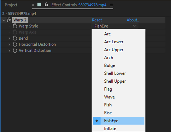 Showing how to add a fisheye effect in After Effects