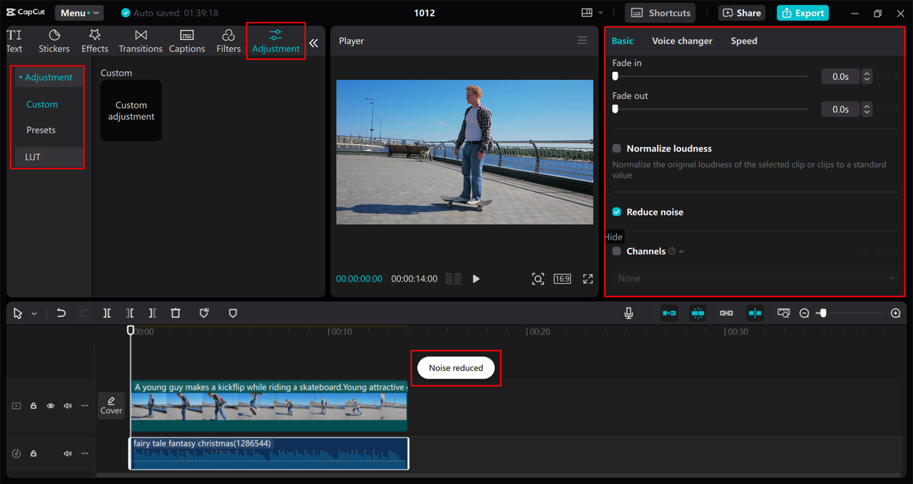 Editing the lifestyle advertisement in the CapCut desktop video editor