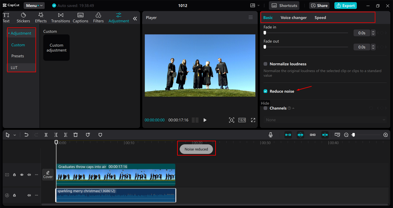 Customizing a company ad in the CapCut desktop video editor