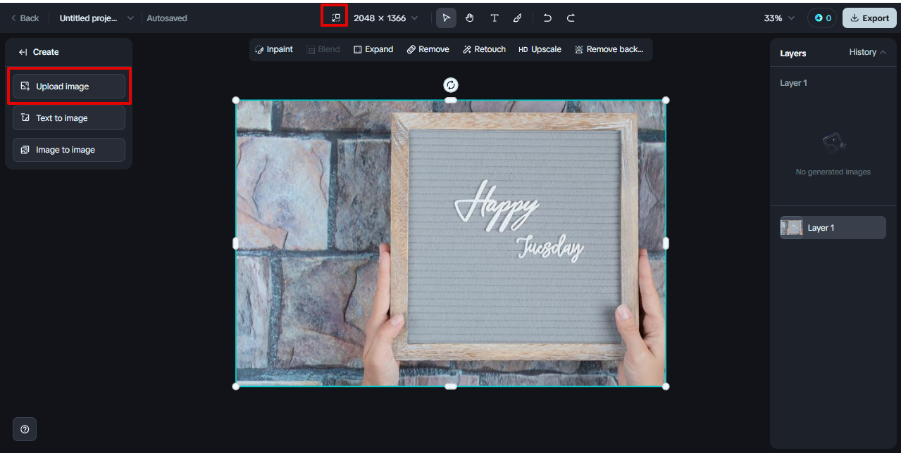 uploading picture to canvas editor