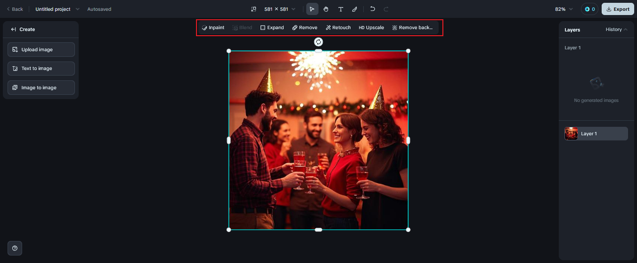 Use AI features to enhance the image