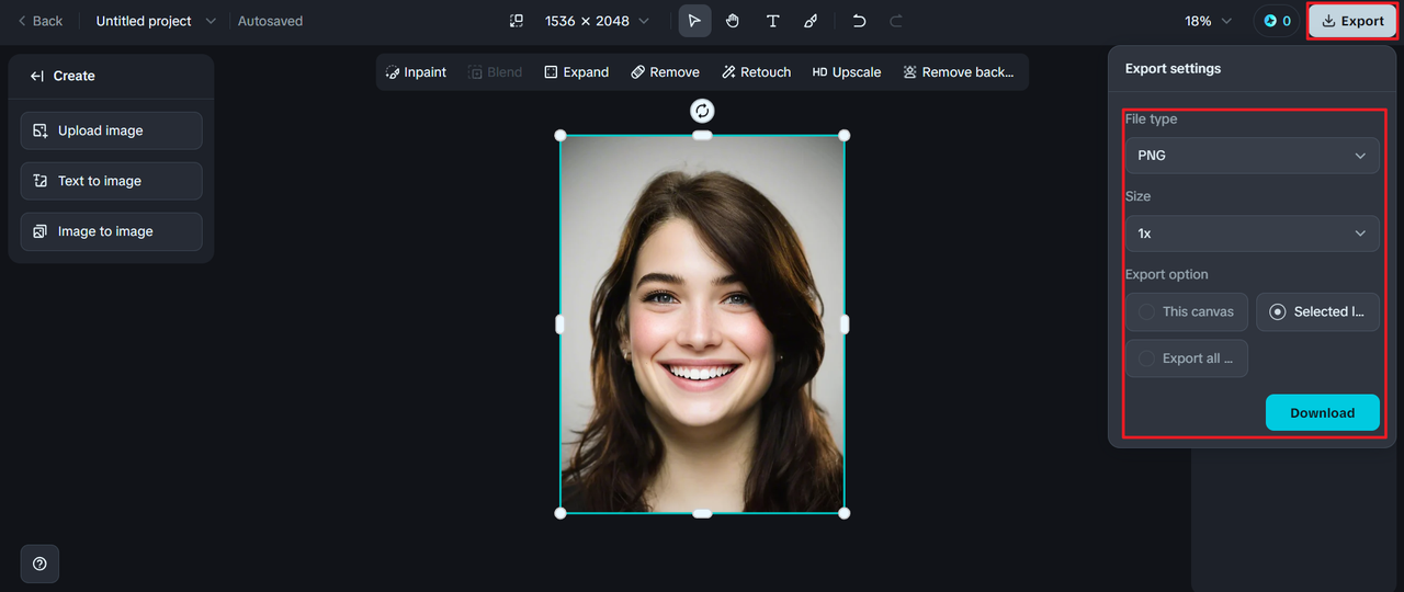 download ai-changed face expression photo