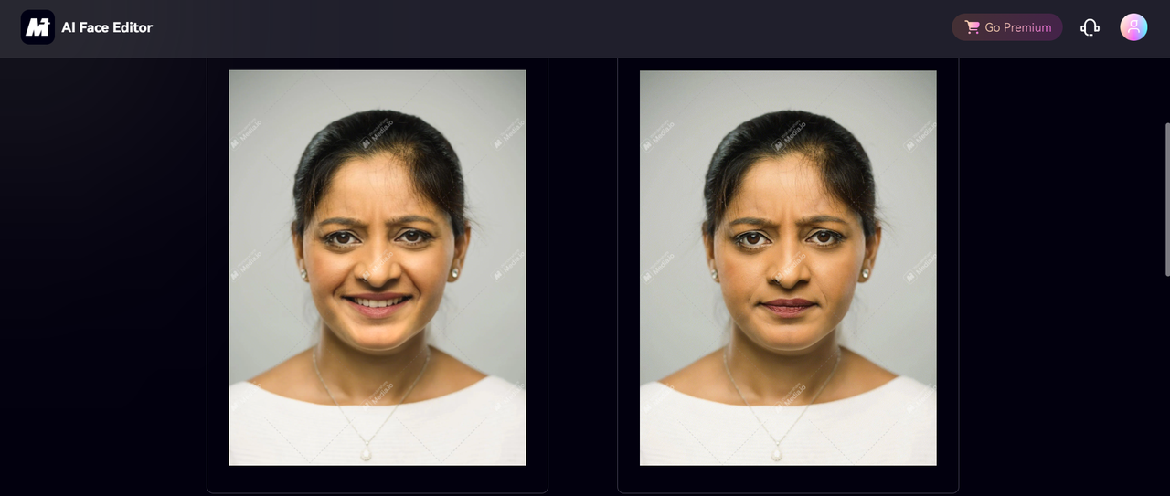 Media.io online face expression changer