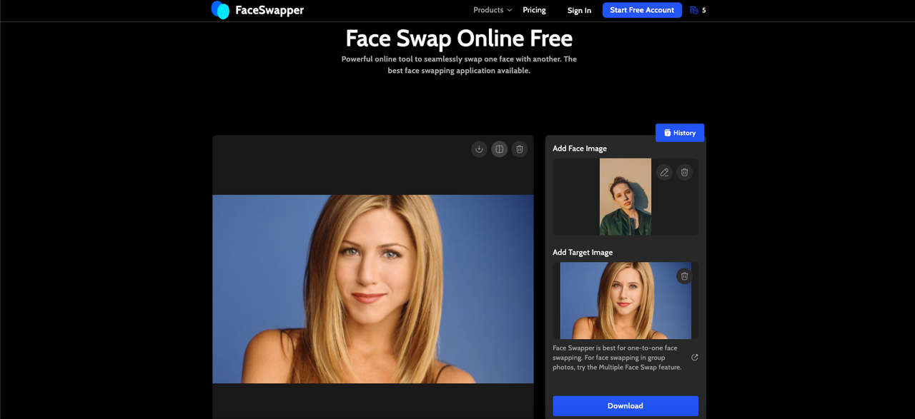 FaceSwapper face changer website