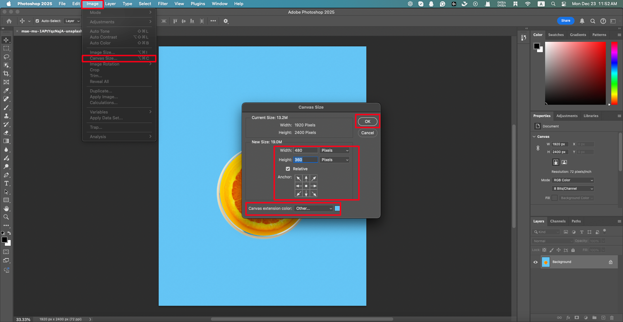 Photoshop extend background: Match and fill space