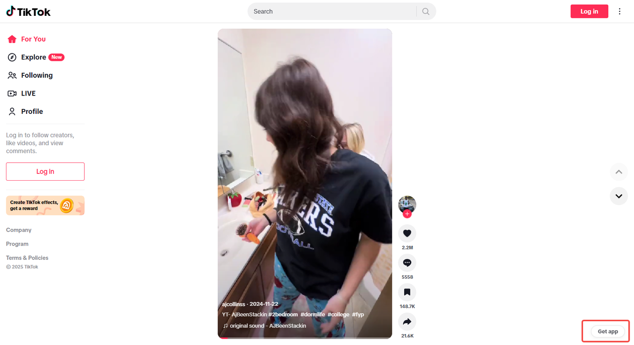 Visit the official TikTok website