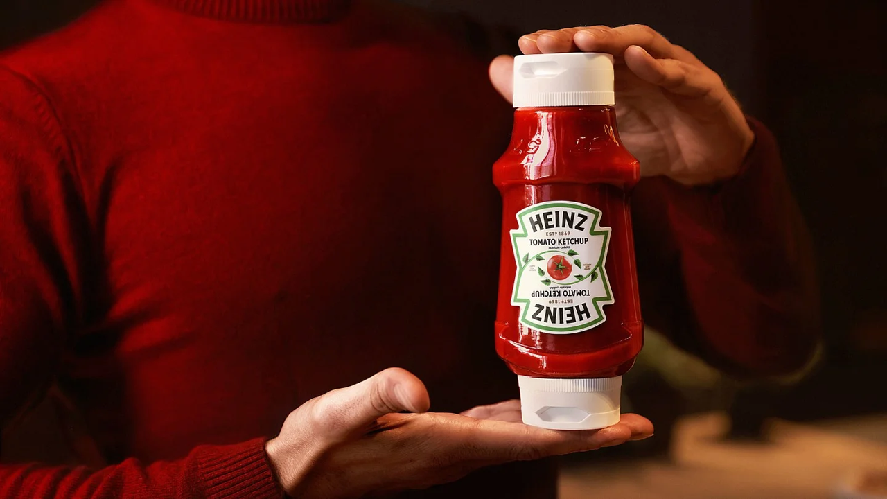 A company ad of Heinz promoting their ketchup