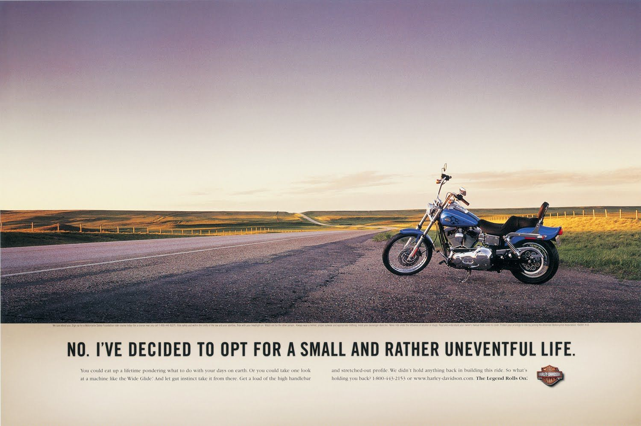 The perfect company ad by Harley Davidson