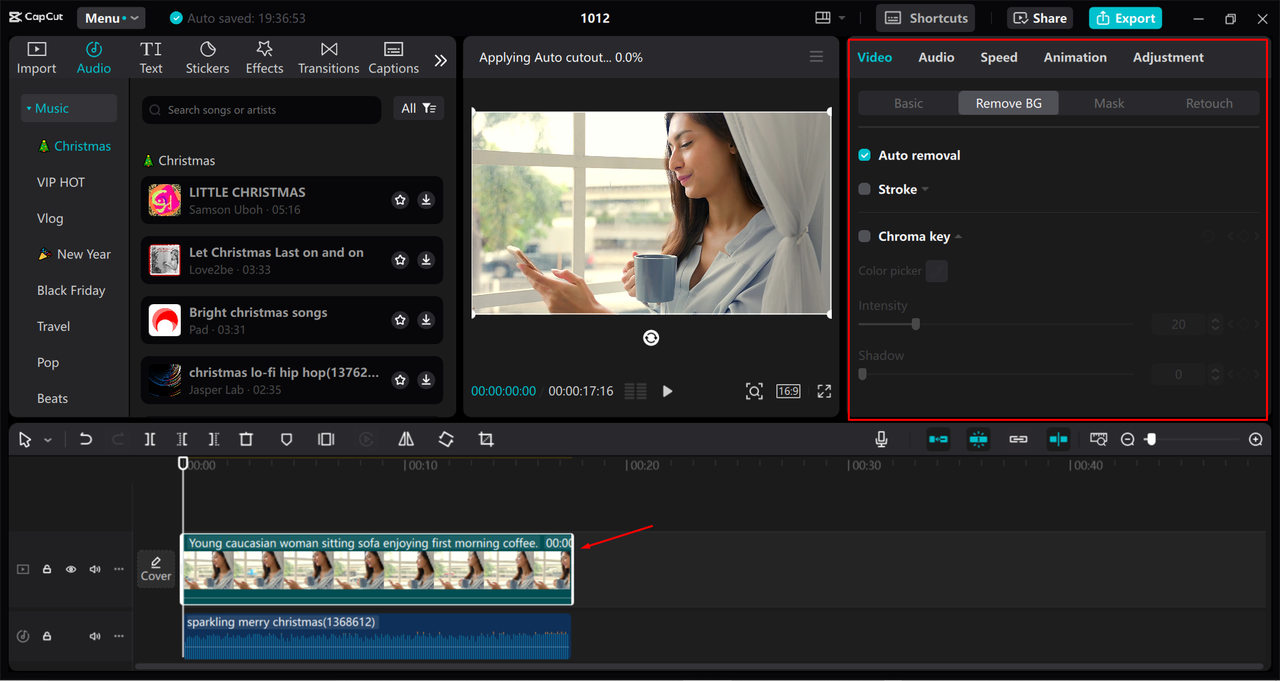 Editing and product ad with AI tools in the CapCut desktop video editor