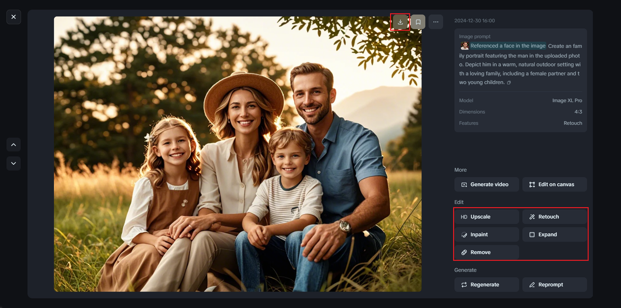 Refine & download your appealing AI family picture