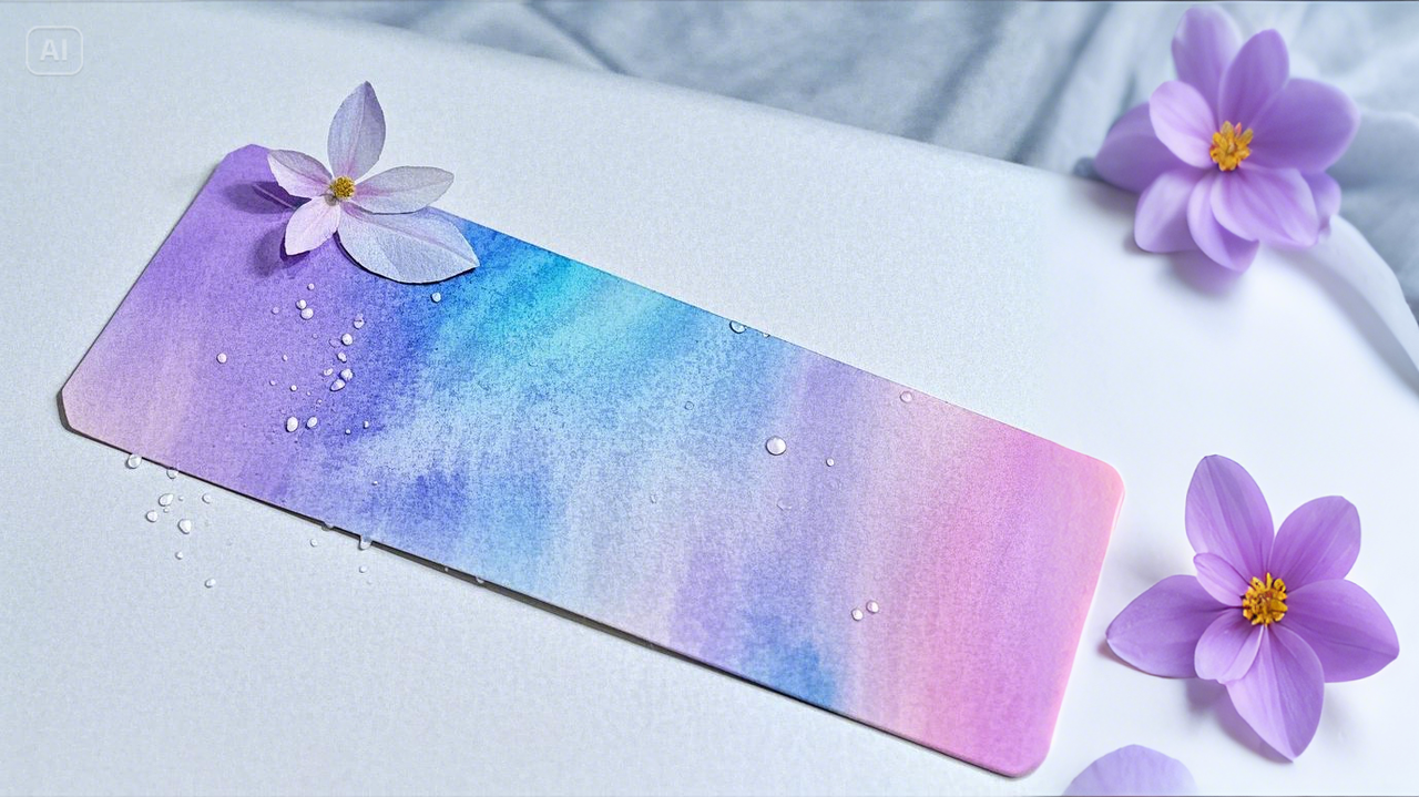 Watercolor DIY bookmark 