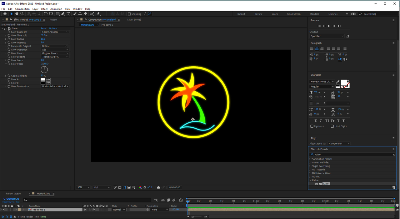 Image showing how to customize glow in After Effect