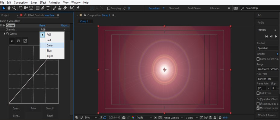 Image showing how to make animate flares in After Effect