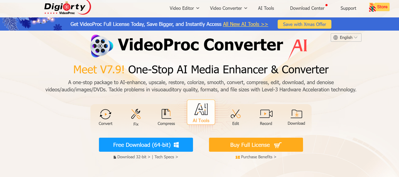 VideoProc Converter AI homepage