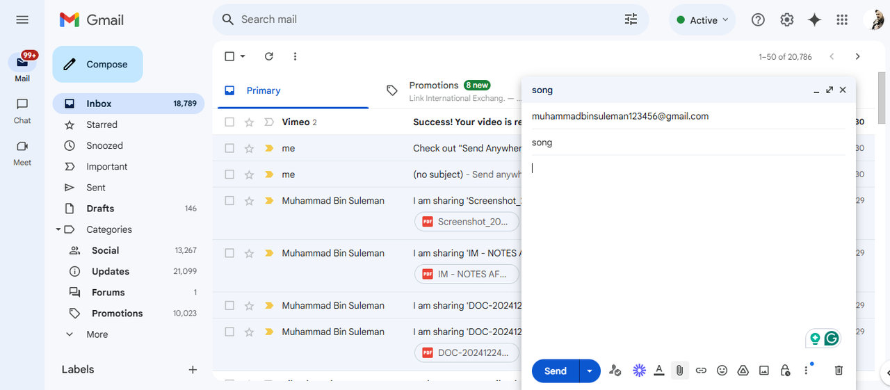 Attach files to Gmail