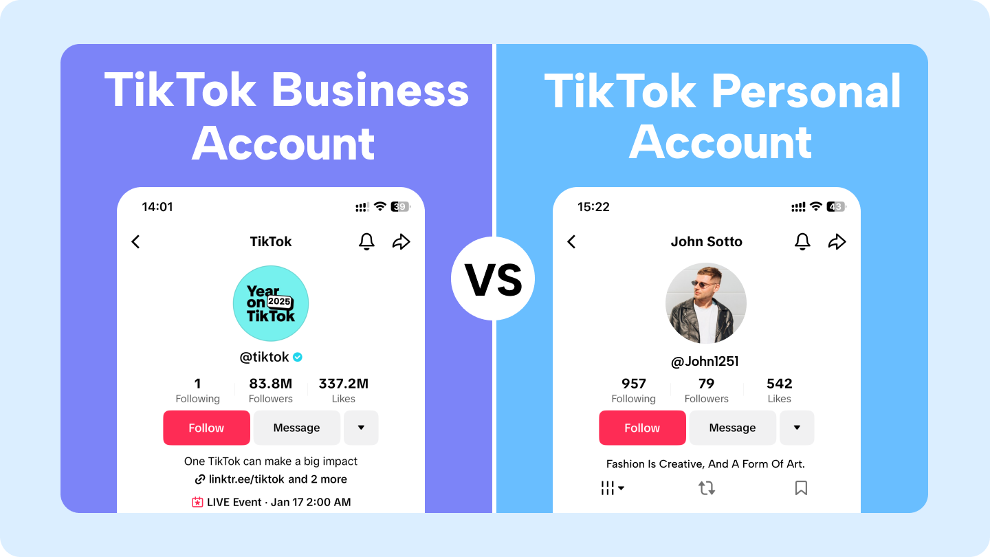 tiktok business account vs personal account