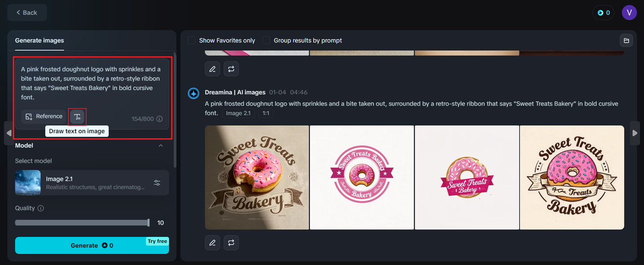 Write your doughnut logo peompt