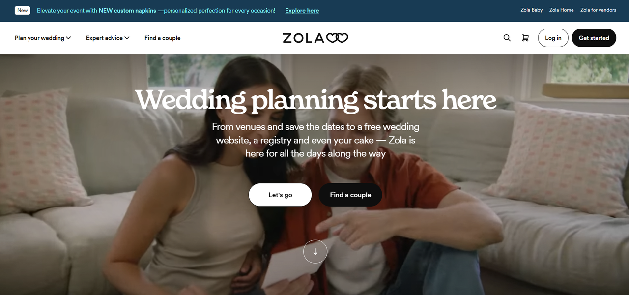 Zola homepage