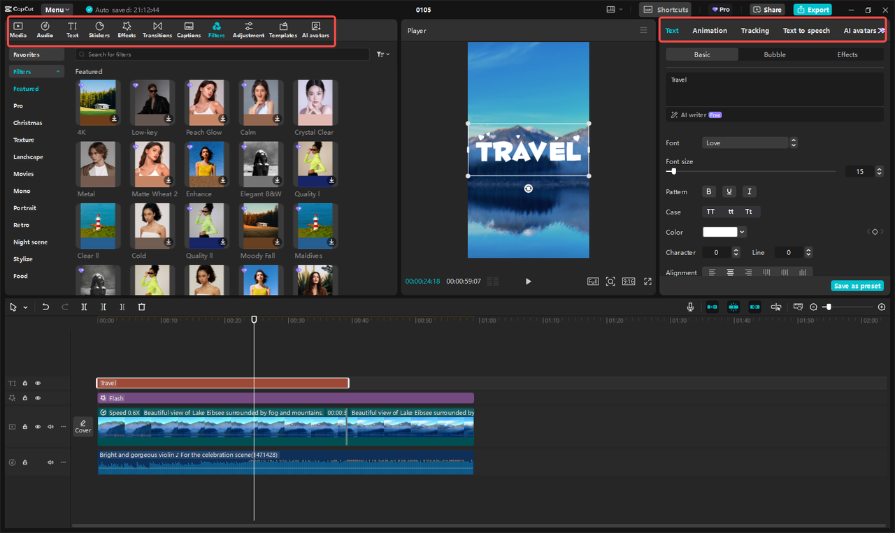 Editing a video for YouTube Shorts in CapCut