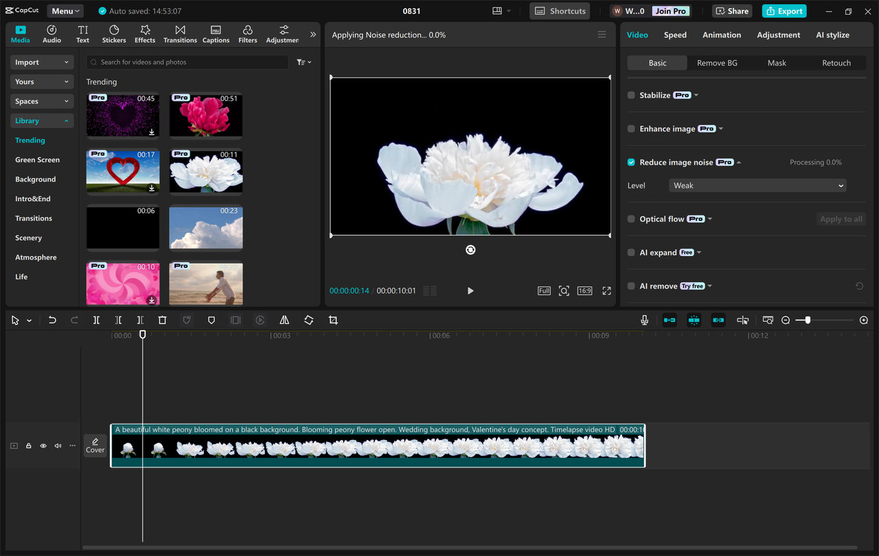 Interface of CapCut desktop video editor -  the reliable tool to make high-quality video