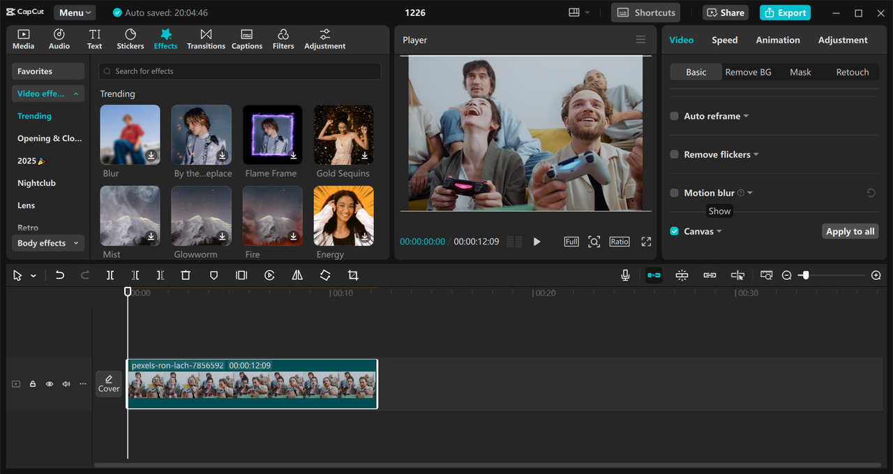 The interface of CapCut desktop video editor - reliable software to edit video