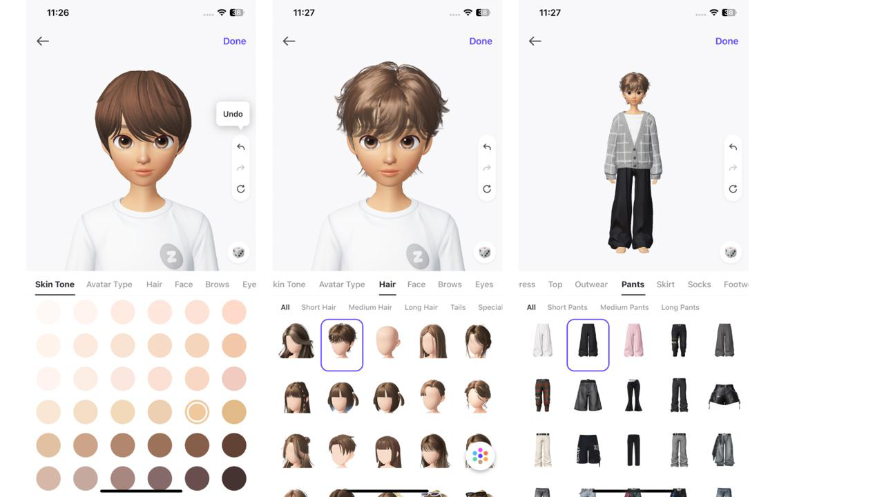 Interface of Cartoon Avatar Maker - another free chibi sprite maker