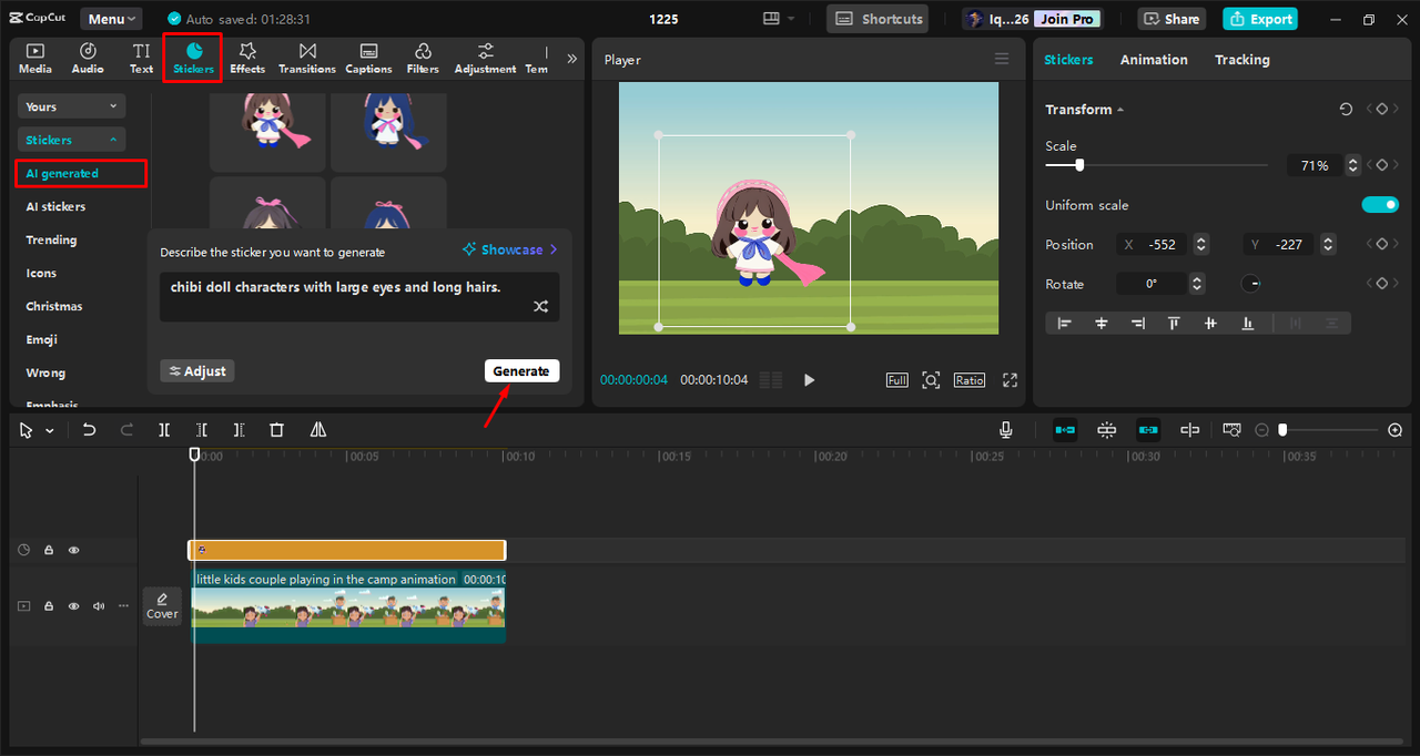 Creating chibi character design by using advanced tools in the CapCut desktop video editor 