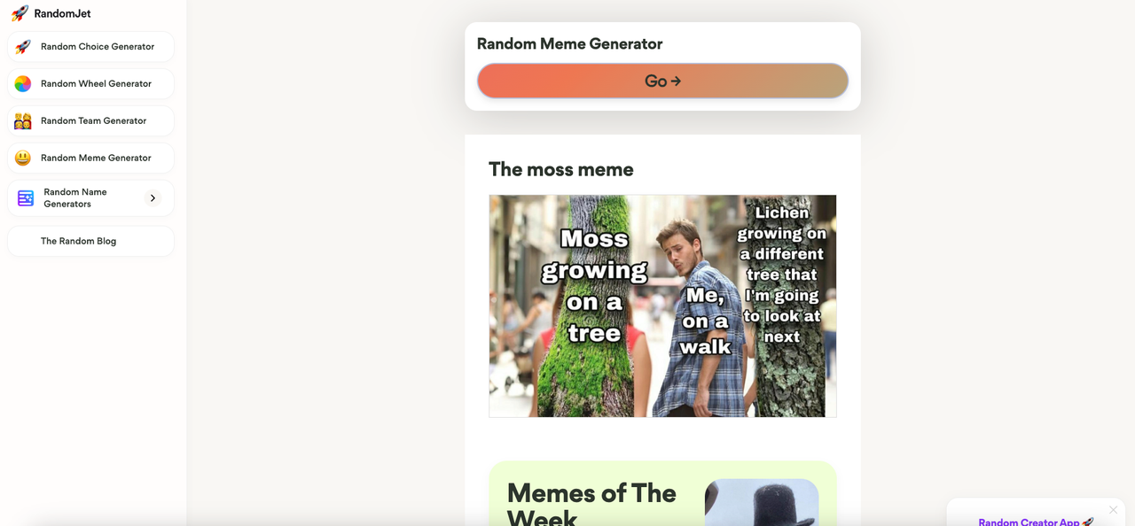 RandomJet: Random meme generator
