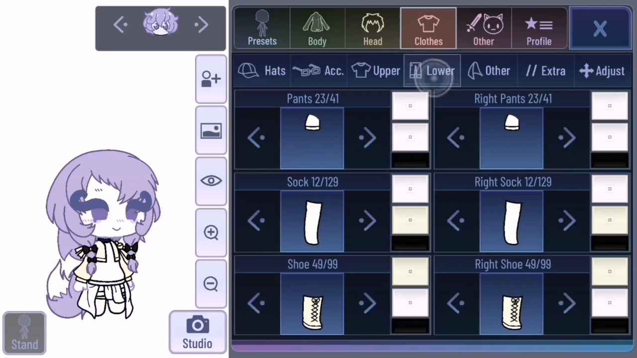 Interface of the Gacha Club - an easy way to make your own chibi character