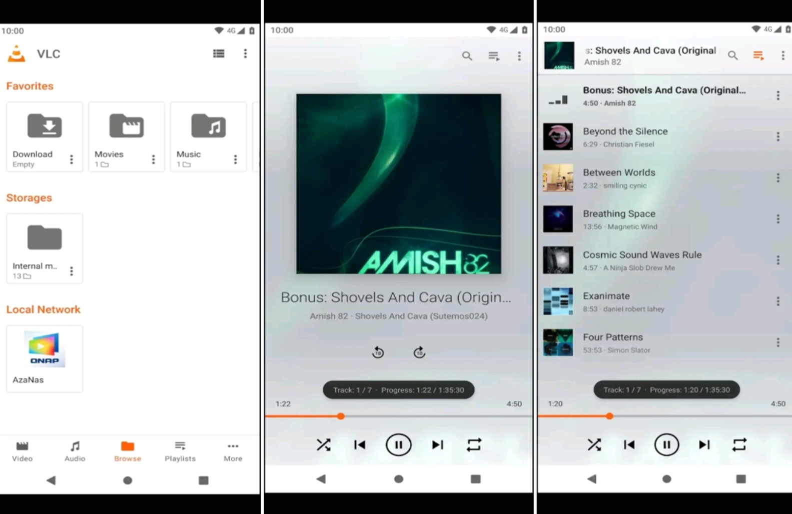 Interface of VLC for Android - a popular SWF into MP4 converter