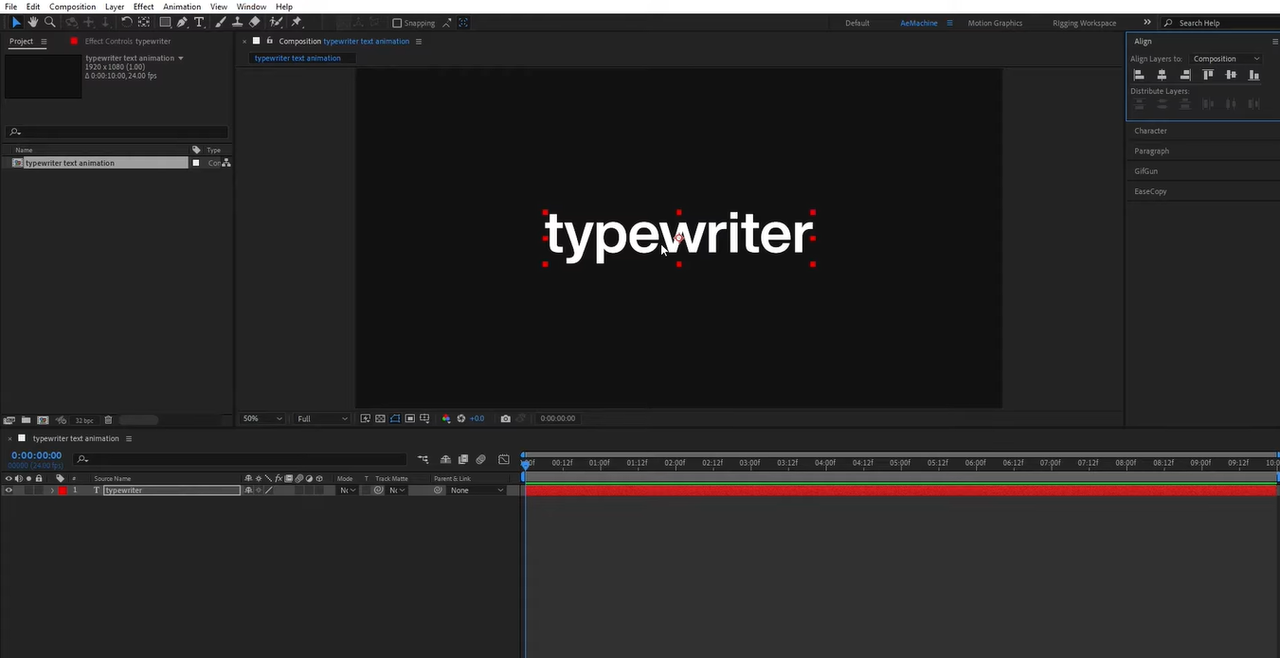 Adding text to add typing animation effect in After Effects