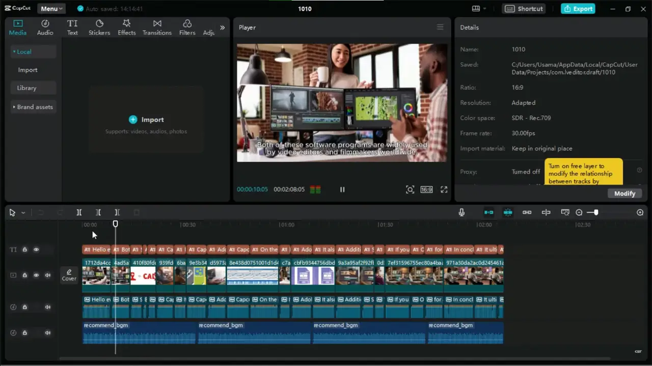 Edit your video in the CapCut desktop video editor 