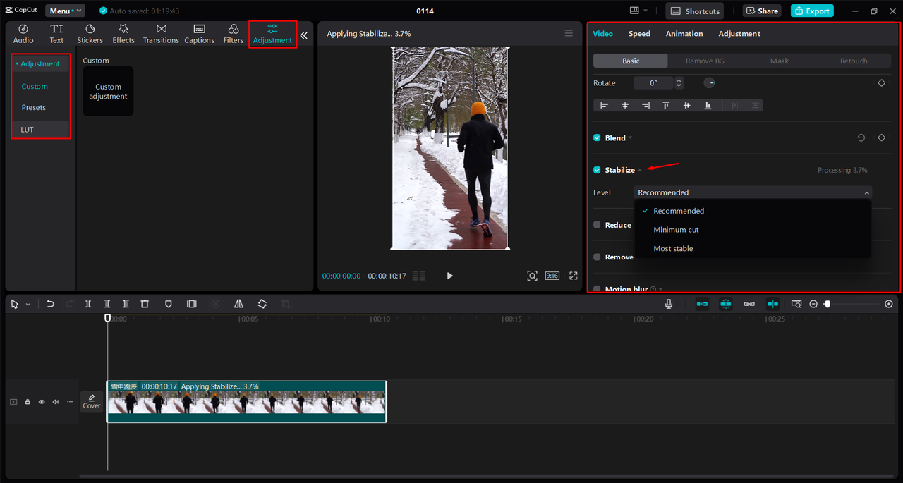 Editing short videos in the CapCut desktop video editor 