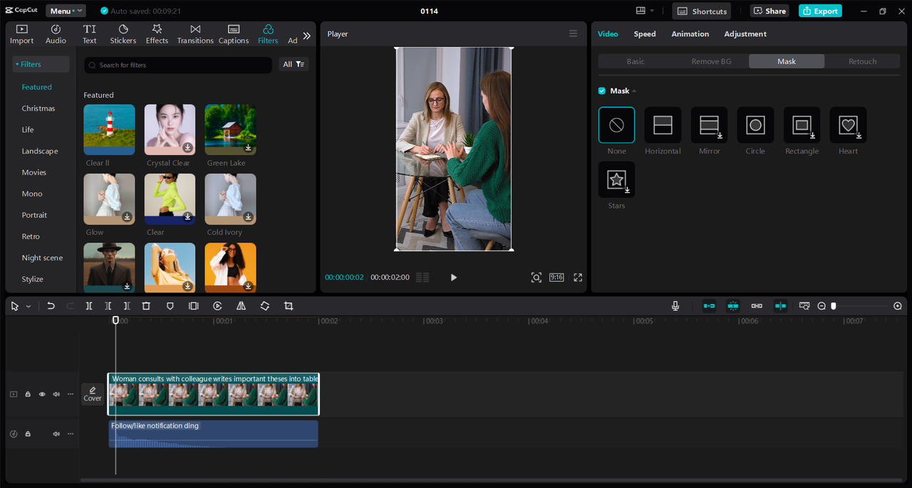 Interface of the CapCut desktop video editor - the perfect tool to make engaging YouTube Shorts